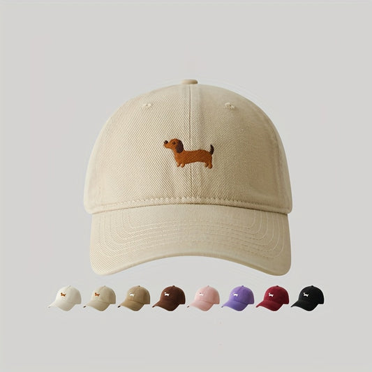 Embroidered Dog Baseball Cap – 100% Cotton